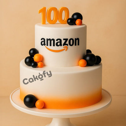 An Elegant 2-Tier Amazon Milestone Cake Gurgaon & Delhi NCR | Cakofy