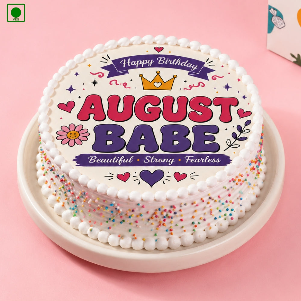 August Babe Born Photo Cake - Gurgaon, Delhi & Noida