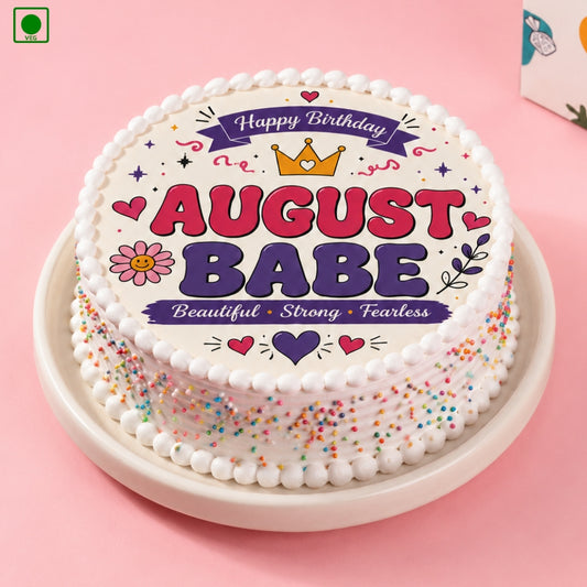 August Babe Born Photo Cake - Gurgaon, Delhi & Noida