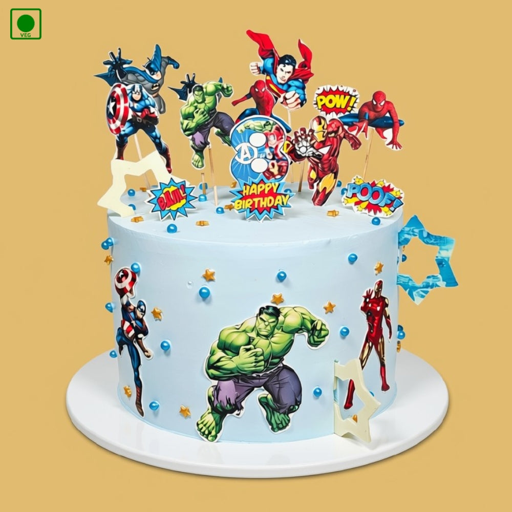 Avengers Superhero Theme Cake – Gurgaon, Delhi & Noida