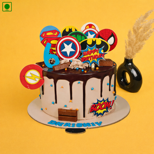 Avengers Theme Chocolate Drips Cake – Gurgaon & Delhi NCR | Cakofy
