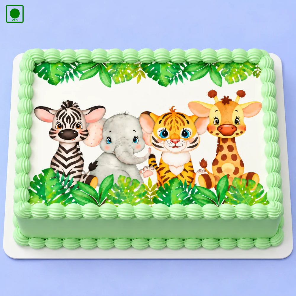 Baby Animals Jungle Cake - Gurgaon, Delhi & Noida