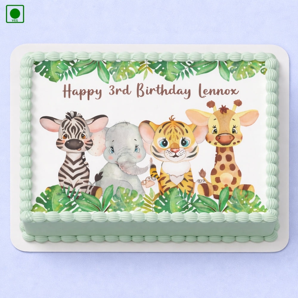 Baby Animals Jungle Cake - Gurgaon, Delhi & Noida