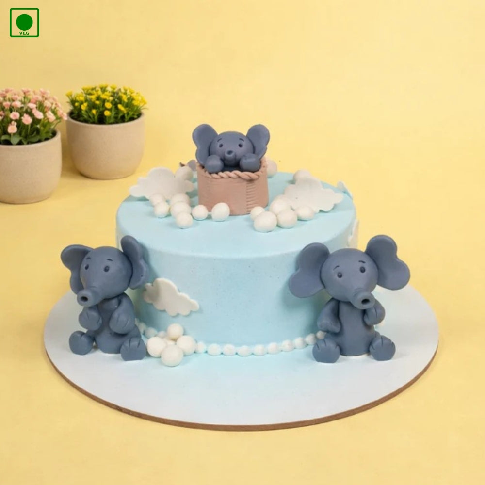 Baby Elephant Cloud Cake - Gurgaon & Delhi NCR | Cakofy