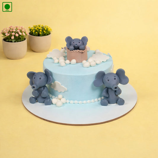 Baby Elephant Cloud Cake - Gurgaon & Delhi NCR | Cakofy