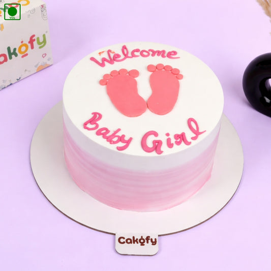 Baby Girl Footprint Cake - Gurgaon & Delhi NCR | Cakofy