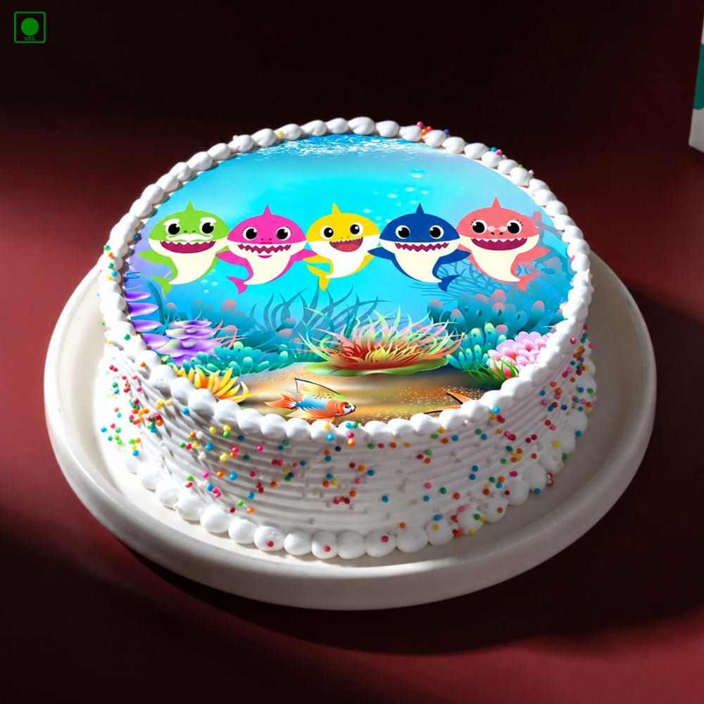 Baby Shark Underwater Poster Cake - Gurgaon, Delhi & Noida