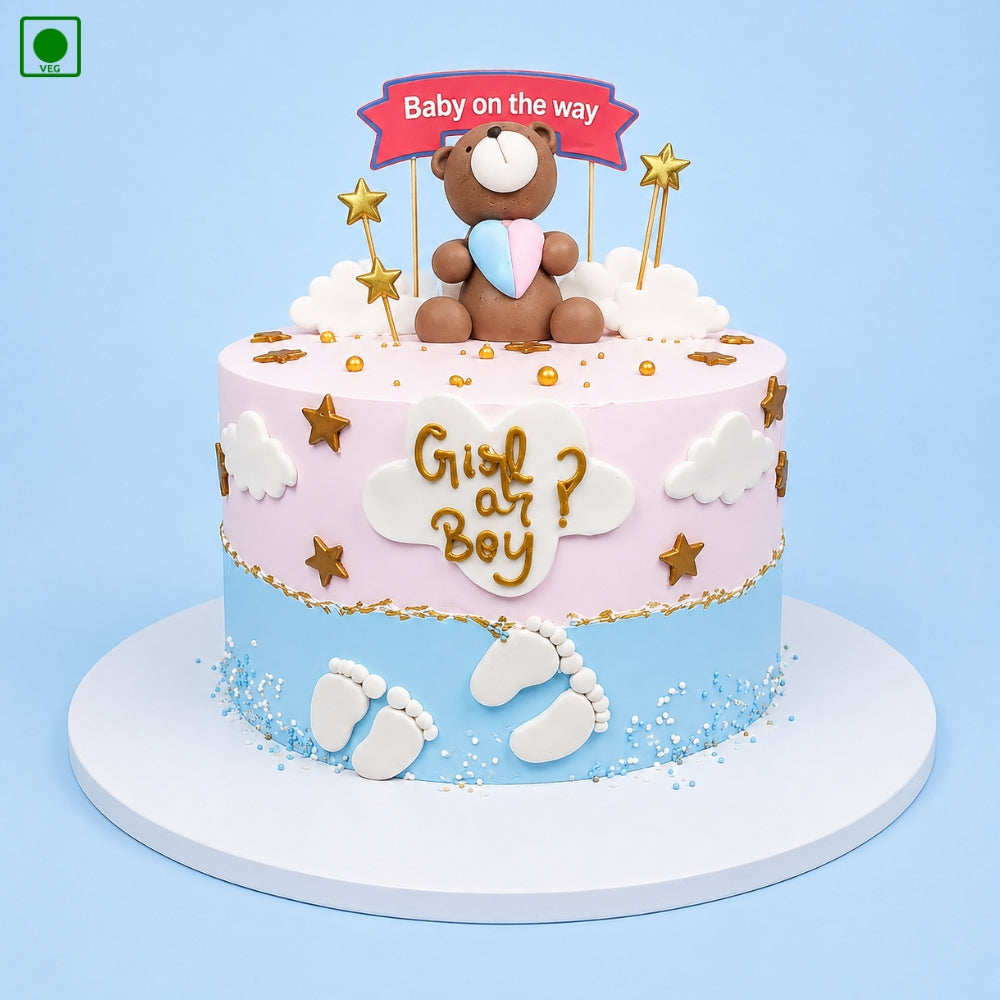 Baby Shower Teddy Cake - Gurgaon, Delhi & Noida