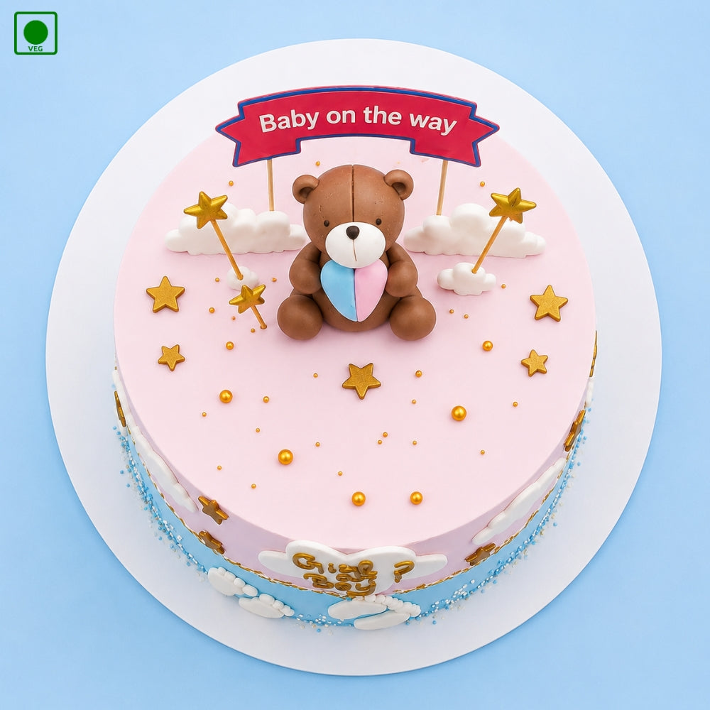 Baby Shower Teddy Cake - Gurgaon, Delhi & Noida