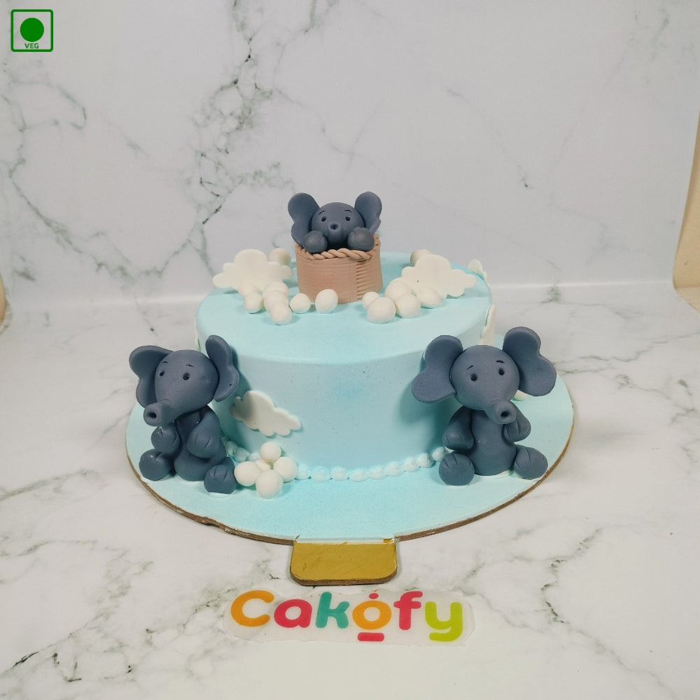 Baby Elephant Cloud Cake - Gurgaon & Delhi NCR | Cakofy