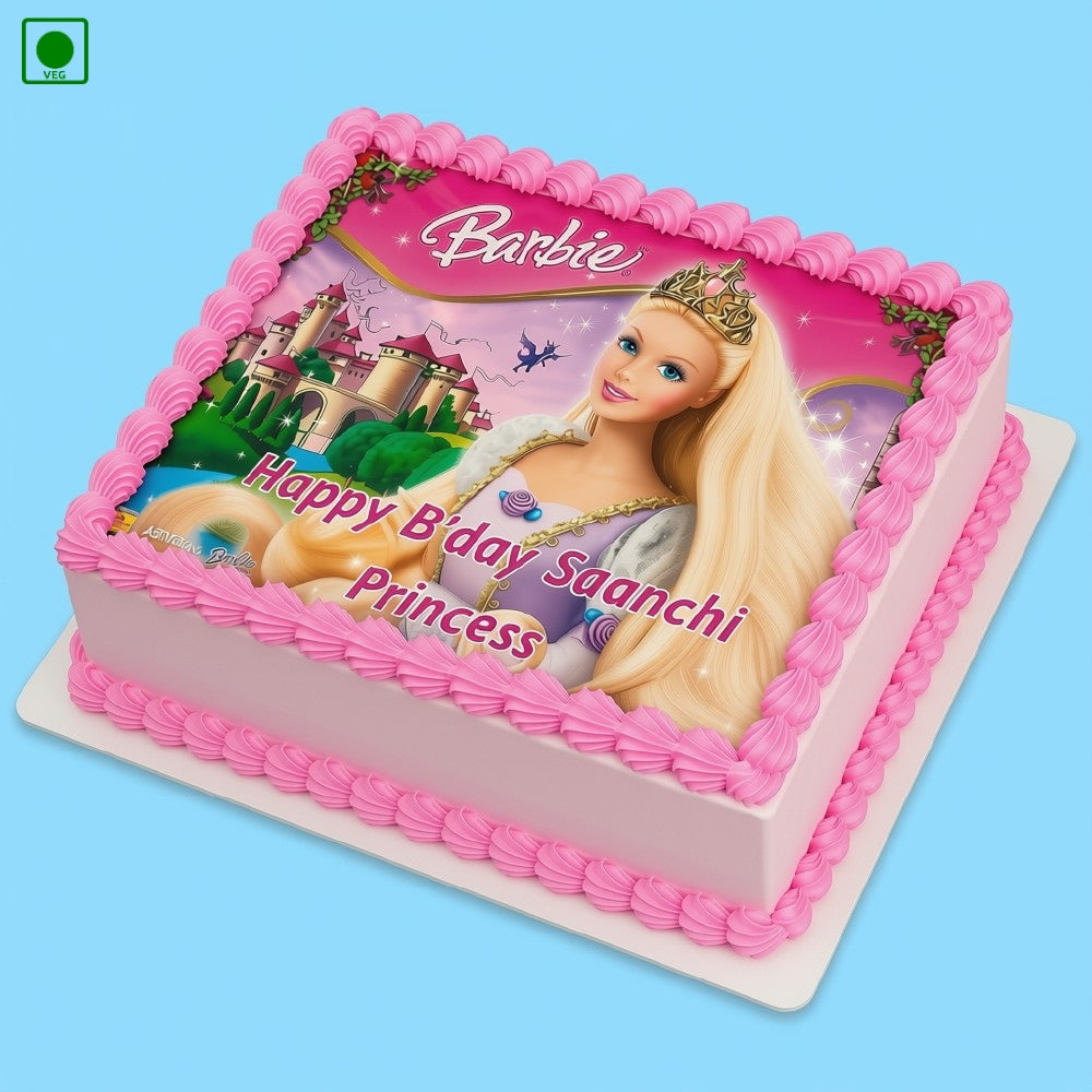 Barbie Princess Birthday Photo Cake