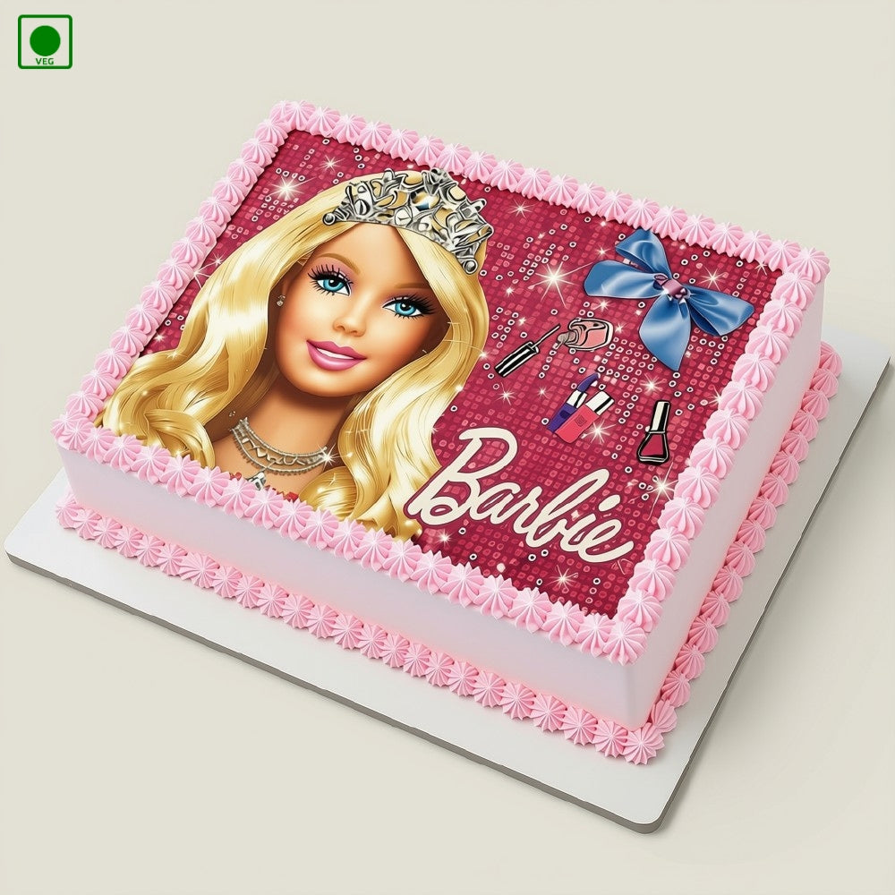 Barbie Theme Photo Cake – Gurgaon, Delhi & Noida