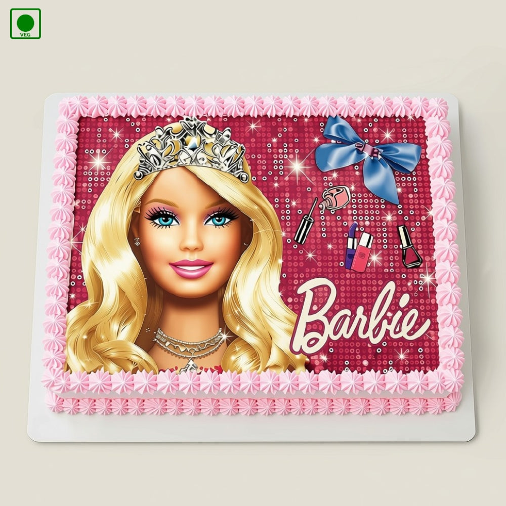 Barbie Theme Photo Cake – Gurgaon, Delhi & Noida