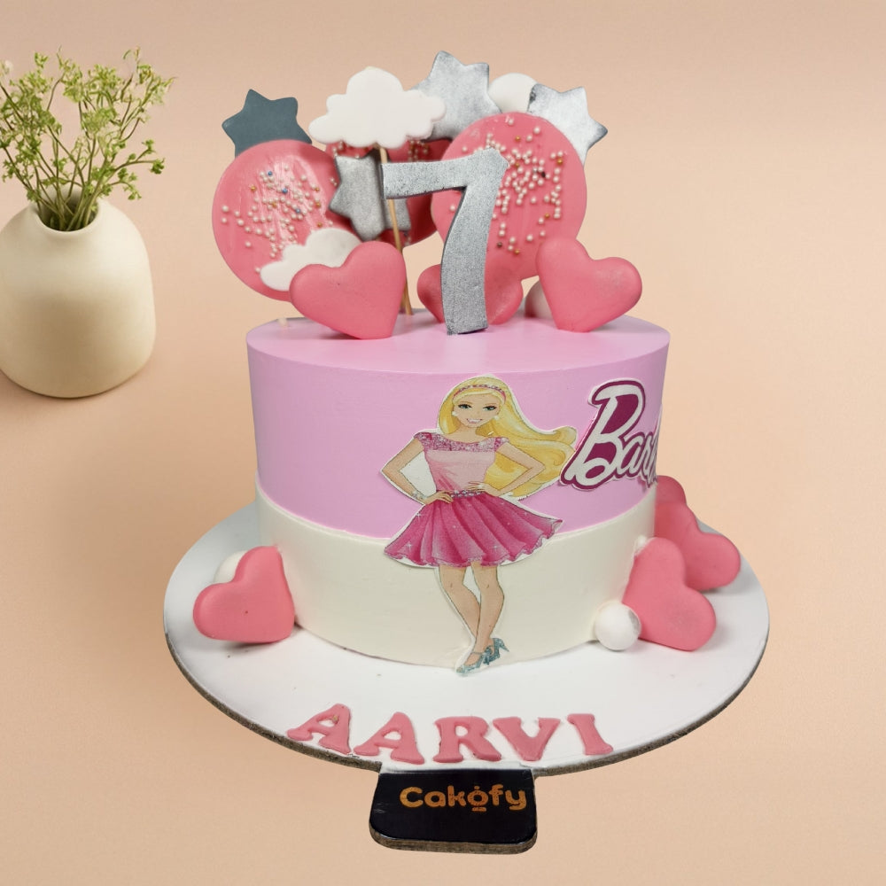 Barbie Love Theme Cake – Gurgaon & Delhi NCR | Cakofy