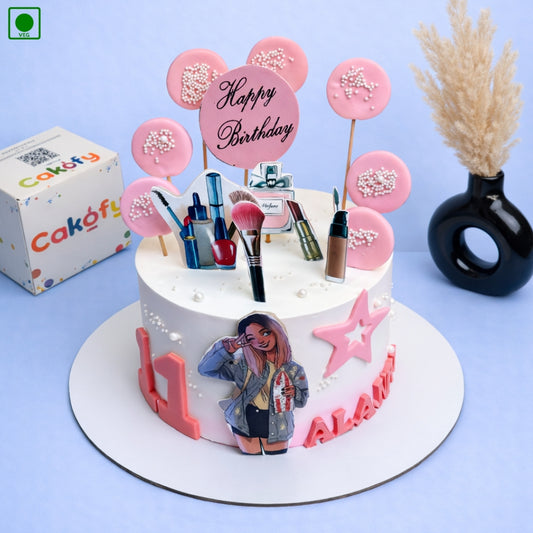 Beauty Lover Theme Cake - Gurgaon & Delhi NCR | Cakofy