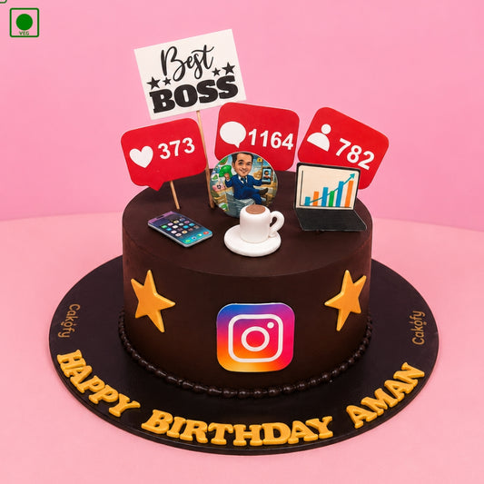 Best Boss Instagram Theme Cake - Gurgaon, Delhi & Noida