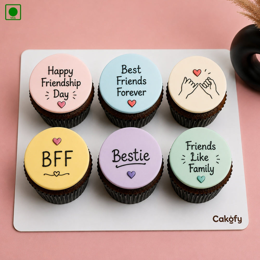 Best Friends Forever Cupcake - Set of 6 - Gurgaon, Delhi & Noida