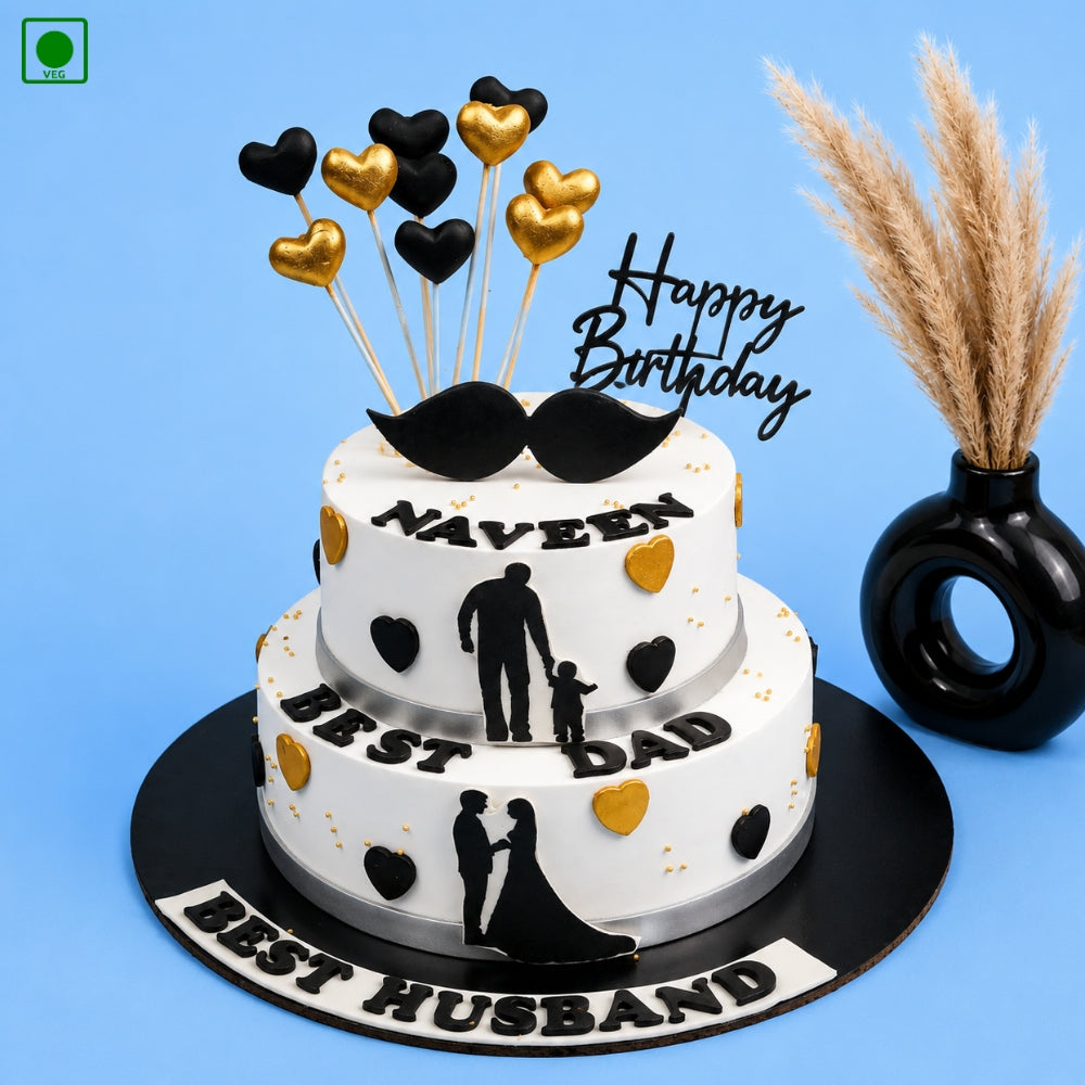 Best Husband & Best Dad Theme Cake – Gurgaon, Delhi & Noida