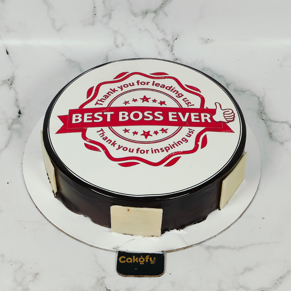 Best Boss Ever Poster Cake