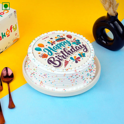 Birthday Blue Poster Cake - Gurgaon & Delhi NCR | Cakofy