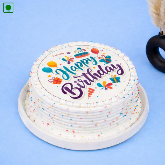 Birthday Blue Poster Cake - Gurgaon & Delhi NCR | Cakofy