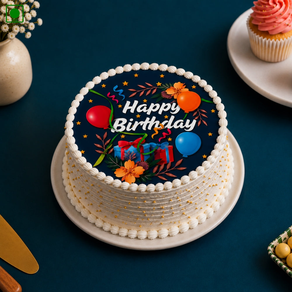 Birthday Cake Blue Poster Cake - Gurgaon, Delhi & Noida