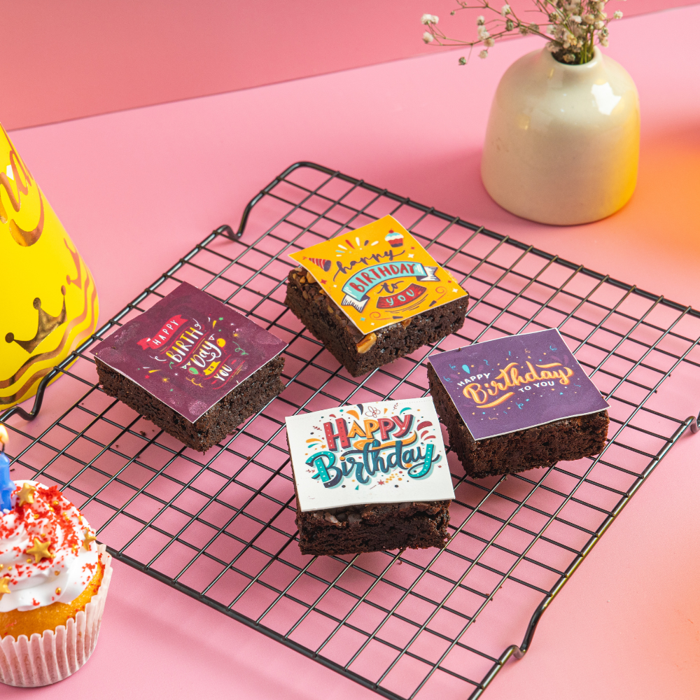 Birthday Special Brownie - Pack of 4 Gurgaon & Delhi NCR | Cakofy