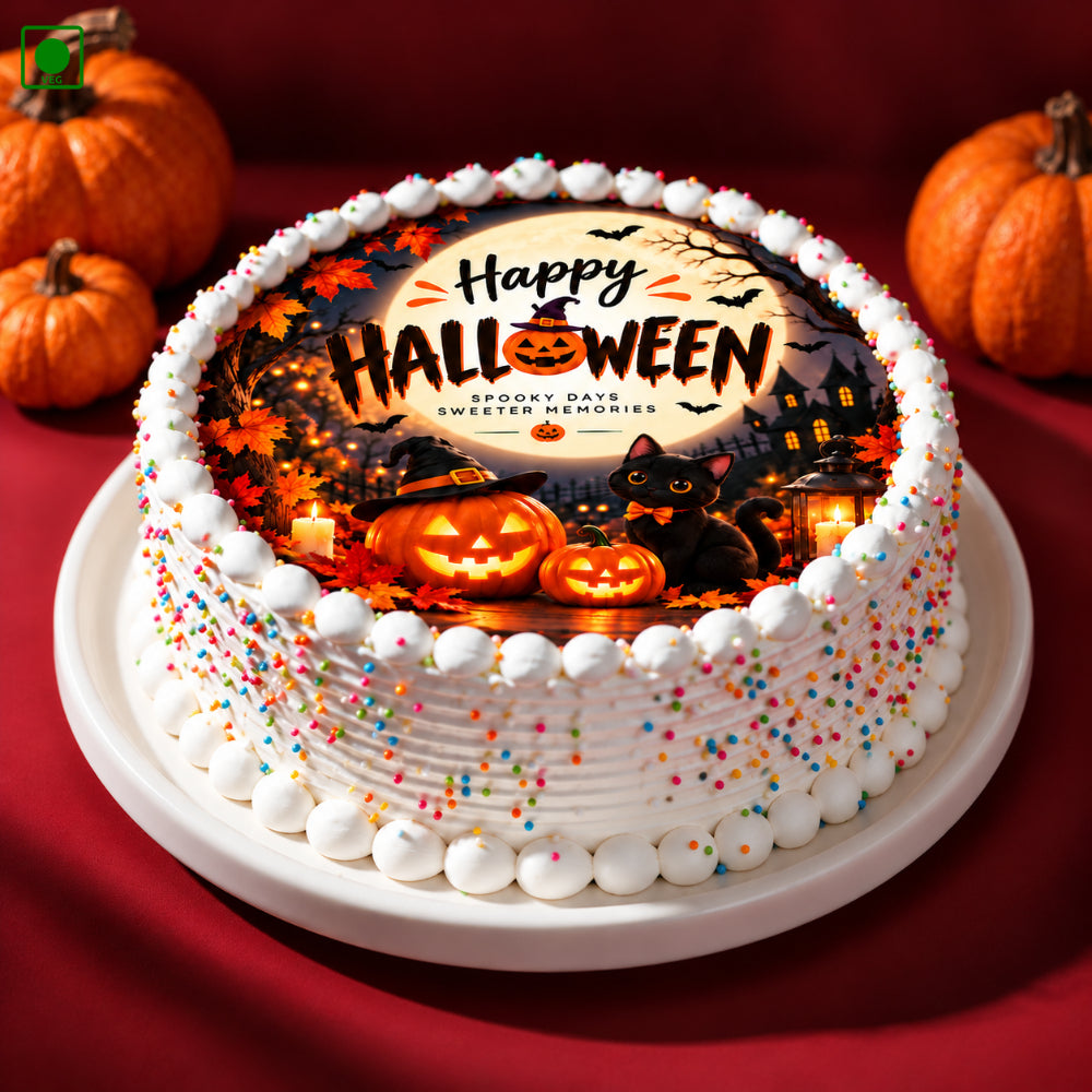Black Cat Halloween Cake - Gurgaon, Delhi & Noida