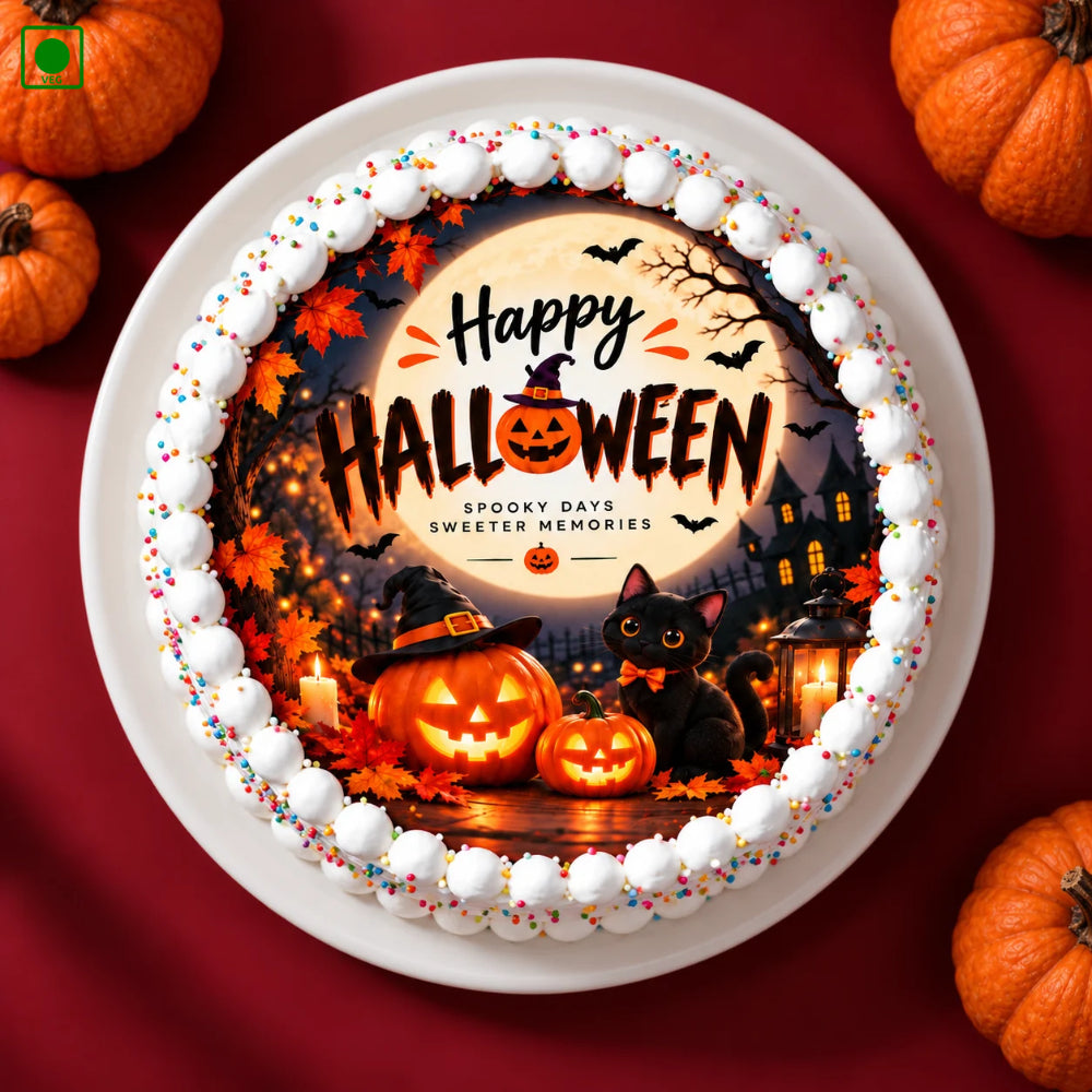 Black Cat Halloween Cake - Gurgaon, Delhi & Noida