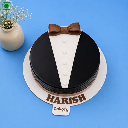 Black Suit Theme Cake