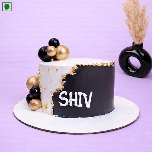 Black & Gold Designer Cake - Gurgaon & Delhi NCR | Cakofy