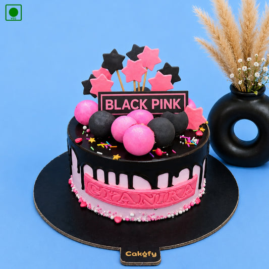 Black Pink Drip Cake - Gurgaon & Delhi NCR | Cakofy