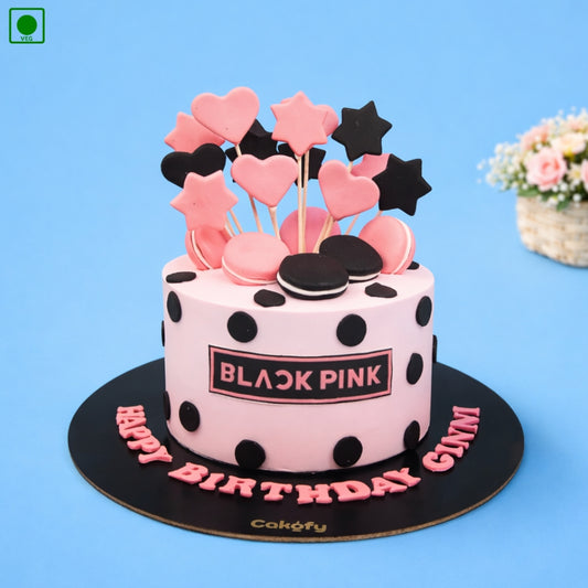 Black Pink Theme Cake- Gurgaon & Delhi NCR | Cakofy