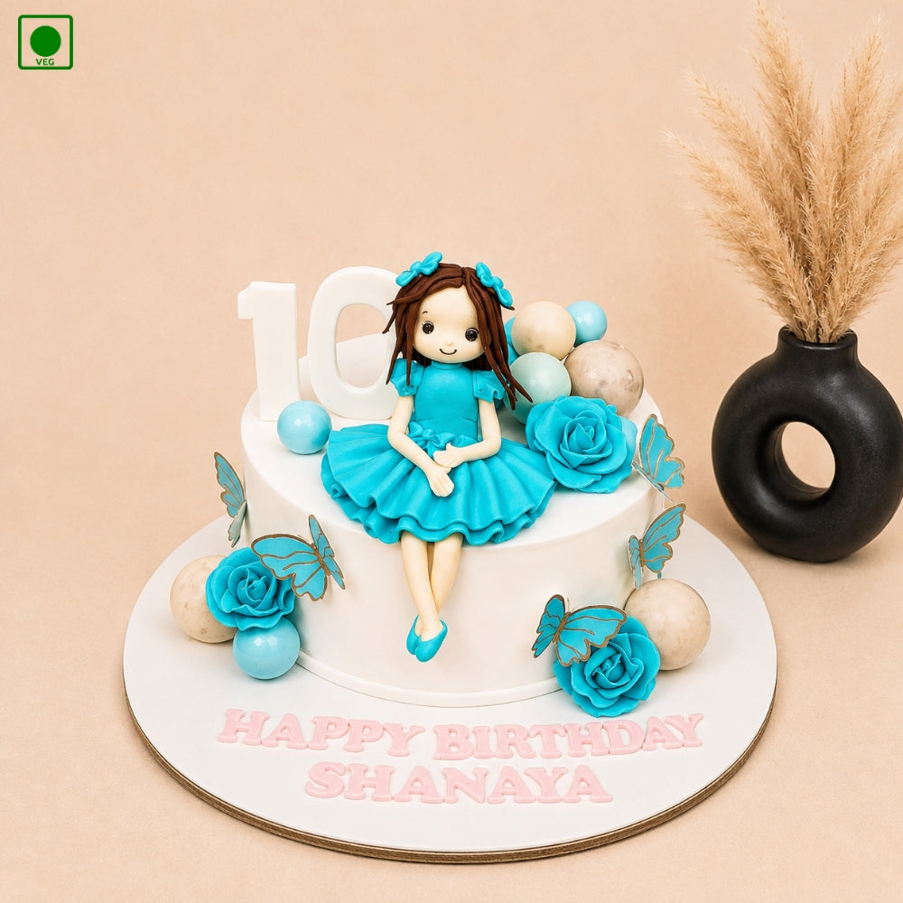 Blue Princess Rose Cake – Gurgaon, Delhi & Noida