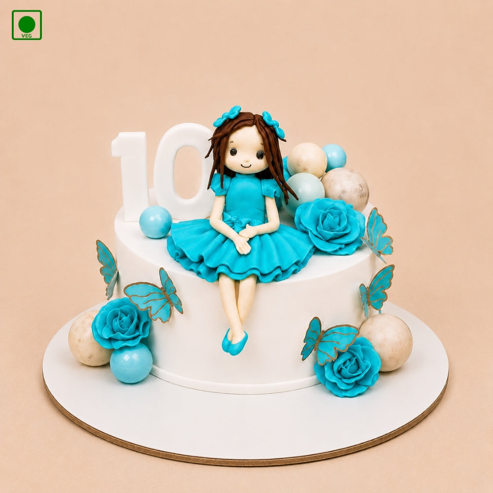 Blue Princess Rose Cake – Gurgaon, Delhi & Noida