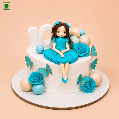 Blue Princess Rose Cake – Gurgaon, Delhi & Noida
