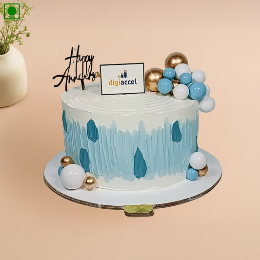 Blue Gold Corporate Cake - Gurgaon & Delhi NCR | Cakofy