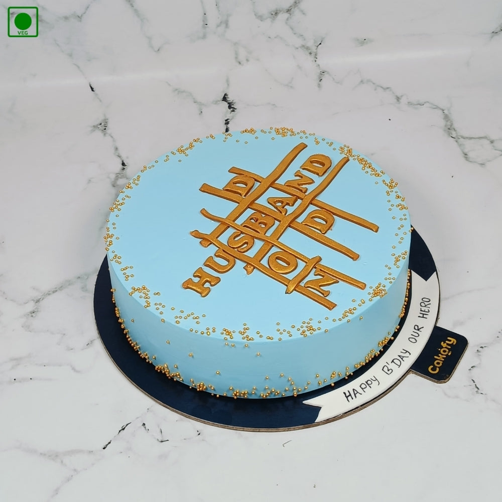 Blue Gold Puzzle Celebration Cake – Gurgaon & Delhi NCR | Cakofy