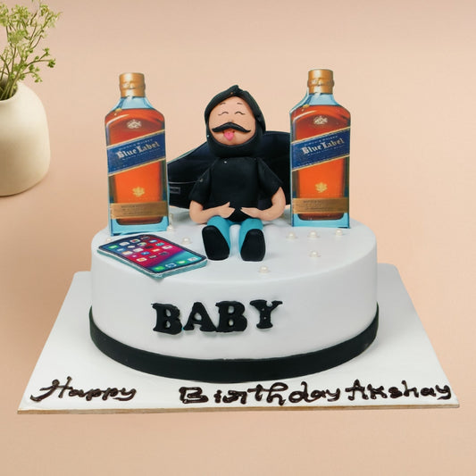 Blue Label Whiskey Lover Cake - Gurgaon & Delhi NCR | Cakofy