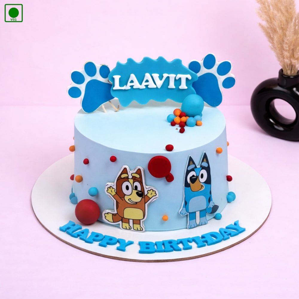 Bluey Cartoon Theme Cake - Gurgaon & Delhi NCR | Cakofy
