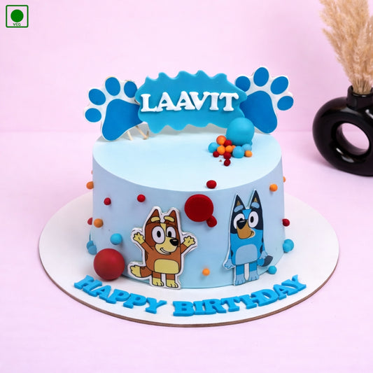 Bluey Cartoon Theme Cake - Gurgaon & Delhi NCR | Cakofy