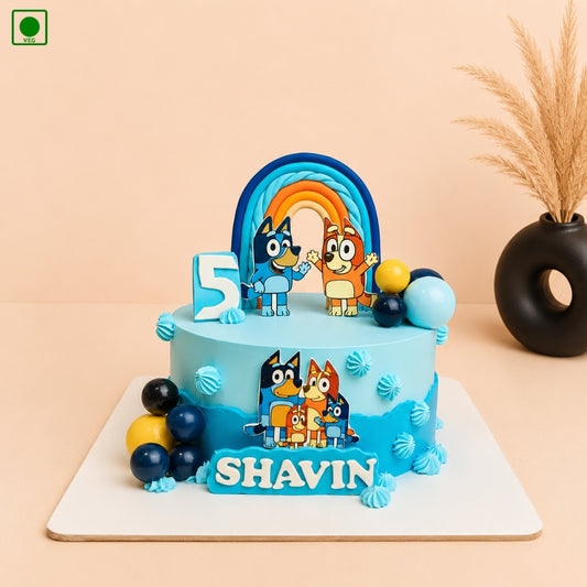 Bluey Rainbow Birthday Cake - Online Order 