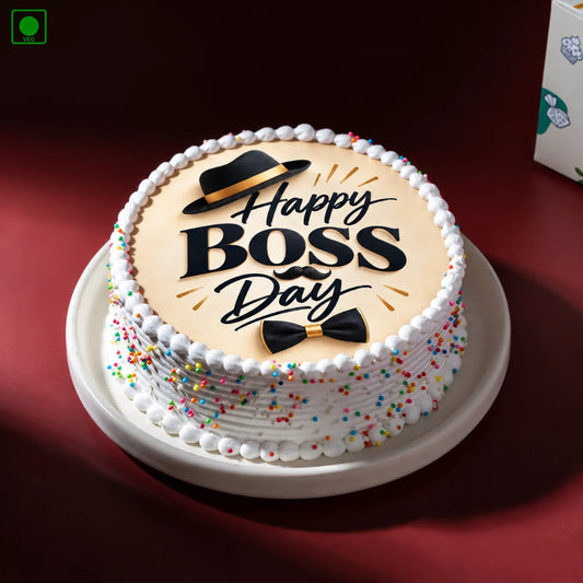 Boss Day Hat & Bow Cake - Gurgaon, Delhi & Noida