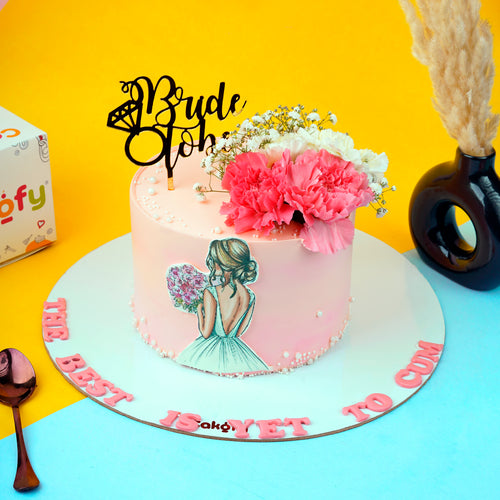 Bride To Be Floral Theme Cake - Gurgaon & Delhi NCR | Cakofy
