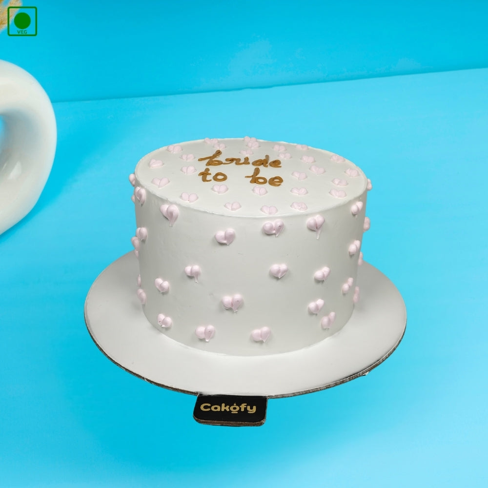 Bride To Be Gold Script Cake - Gurgaon & Delhi NCR | Cakofy