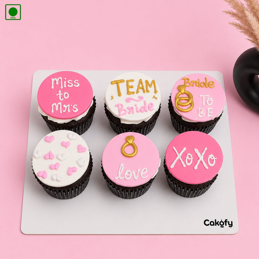 Bride to Be Cupcake - Set of 6 - Gurgaon, Delhi & Noida