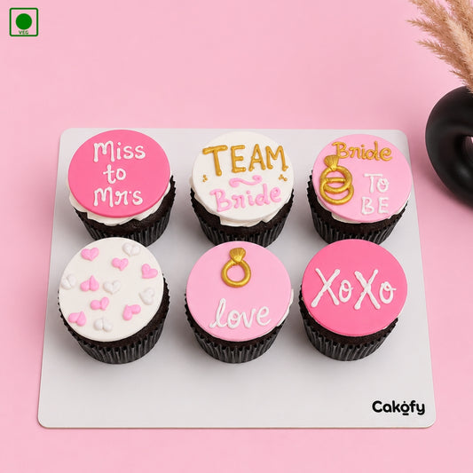 Bride to Be Cupcake - Set of 6 - Gurgaon, Delhi & Noida