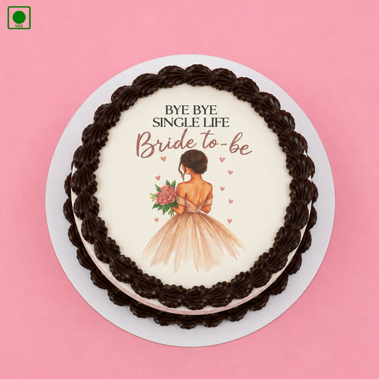 Bride to Be Printed Cake - Gurgaon, Delhi & Noida