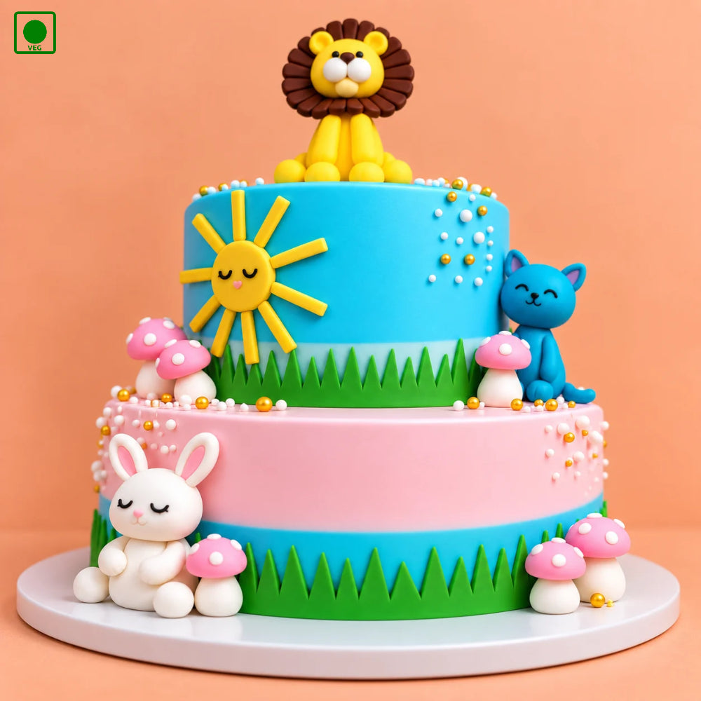 Bunny and Lion Theme Cake – Gurgaon, Delhi & Noida