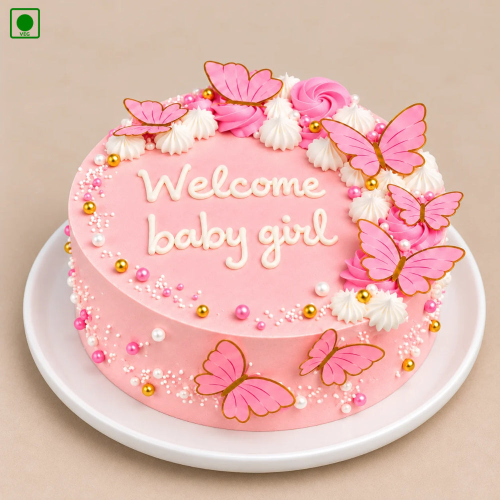 Butterfly Baby Shower Cake - Gurgaon, Delhi & Noida